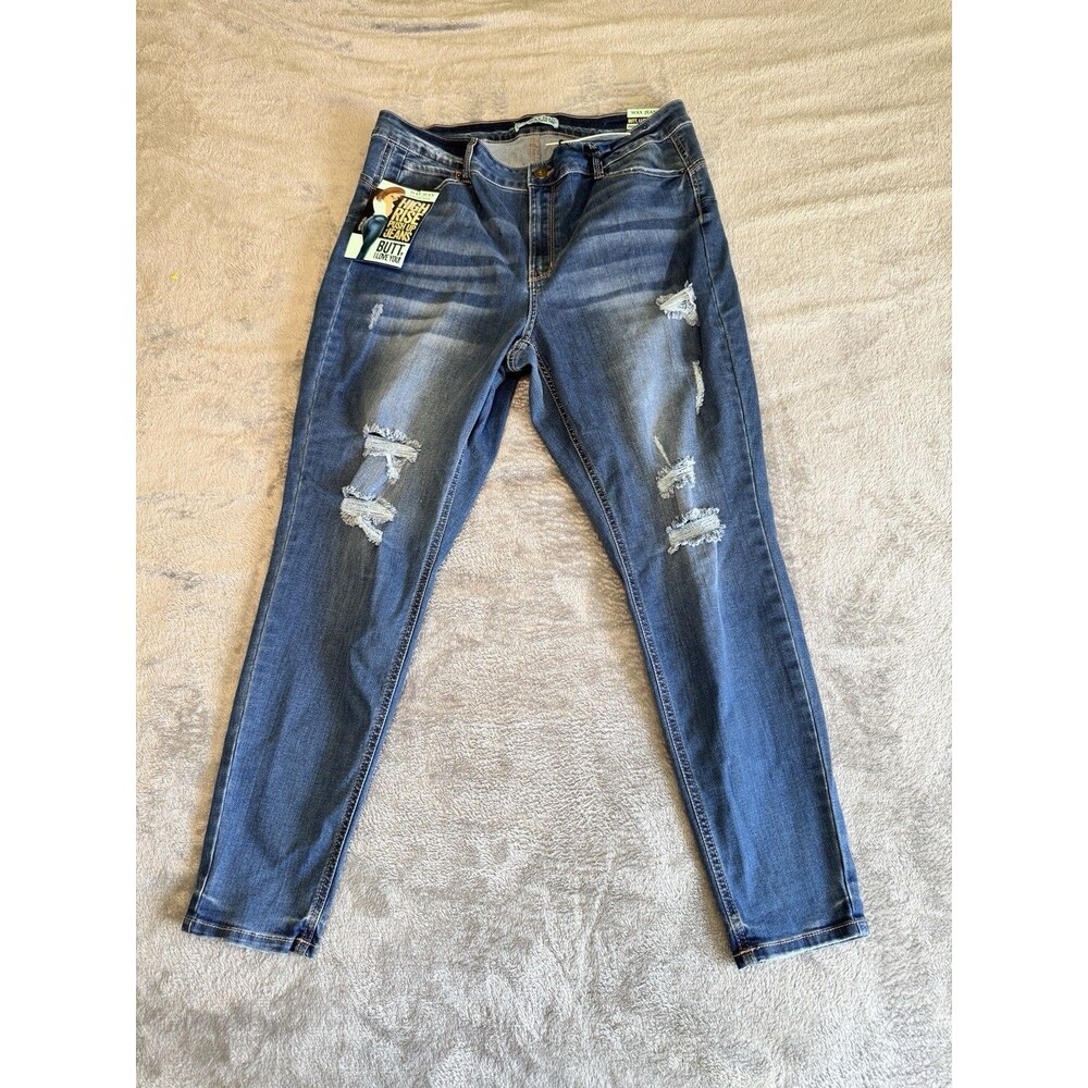 NWT Wax Jean Collection "Butt I Love You Push-Up" High-Rise Skinny Jeans  Sz 18